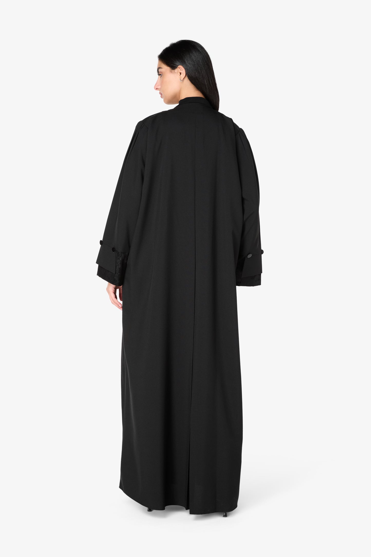 AMAALEEY | Black Button Abaya