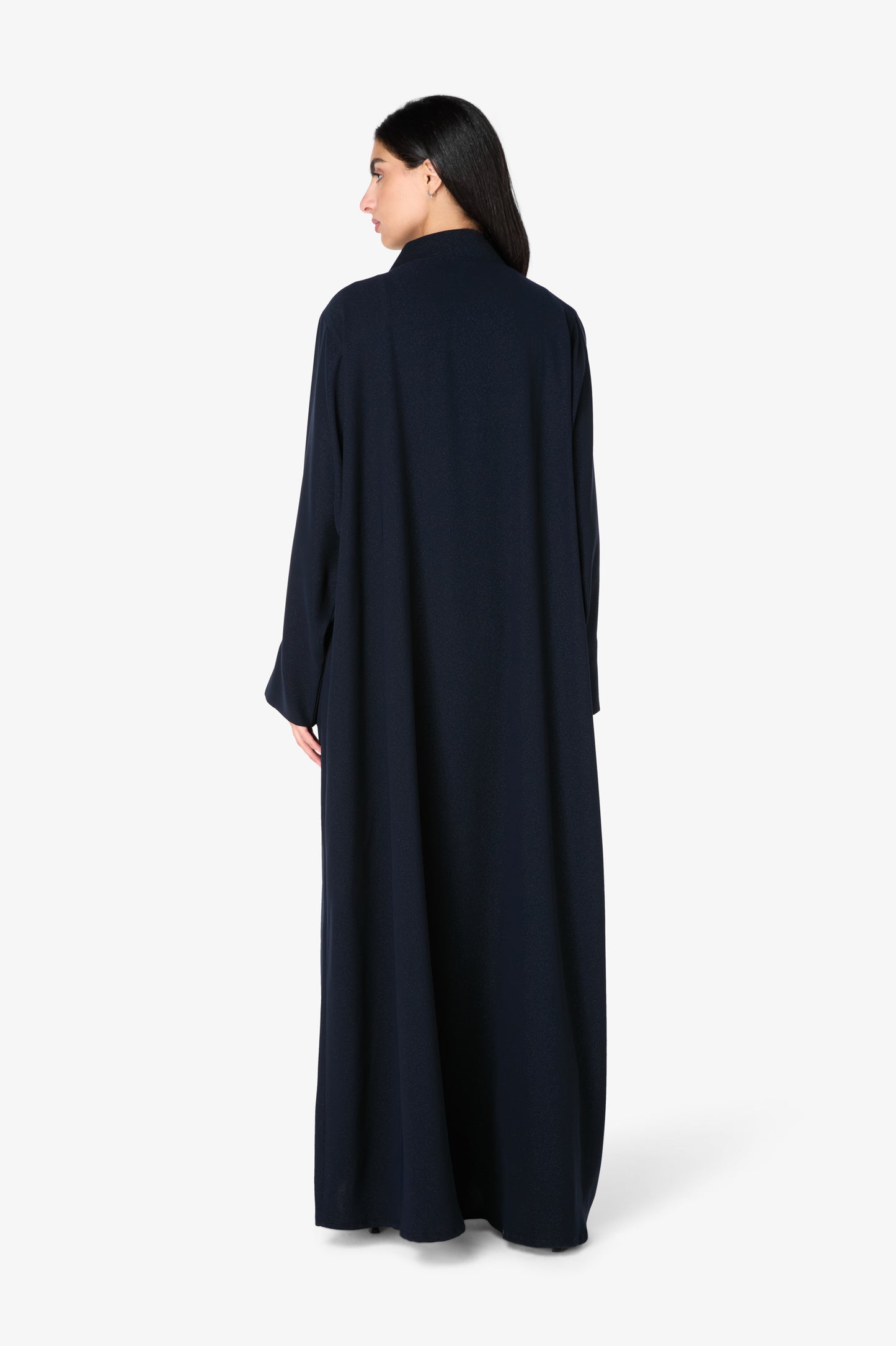 AMAALEEY | Navy Blue Gold Button Abaya