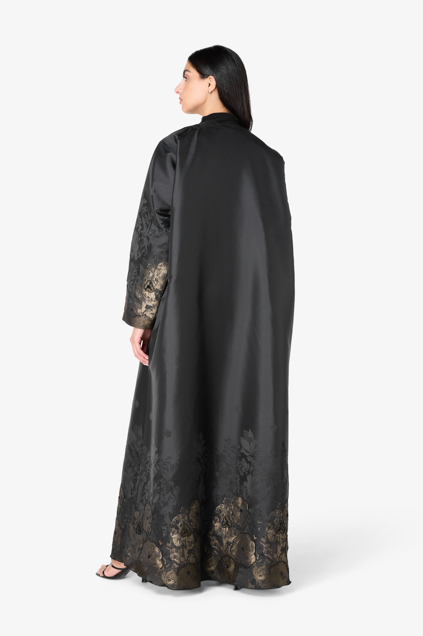 AMAALEEY | Gold Floral Design Abaya