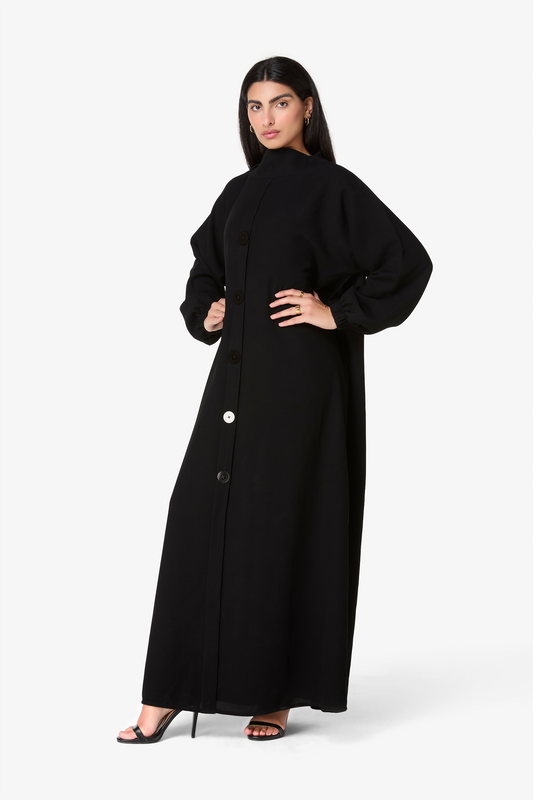 Black Button-Down Abaya