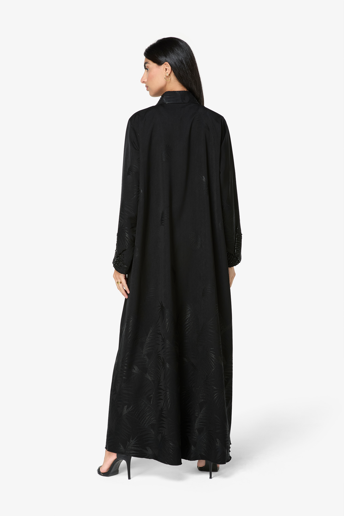 Elegant Black Abaya with Embellished Details