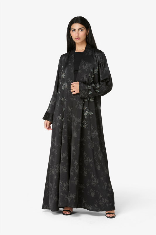 Black Jacquard Abaya