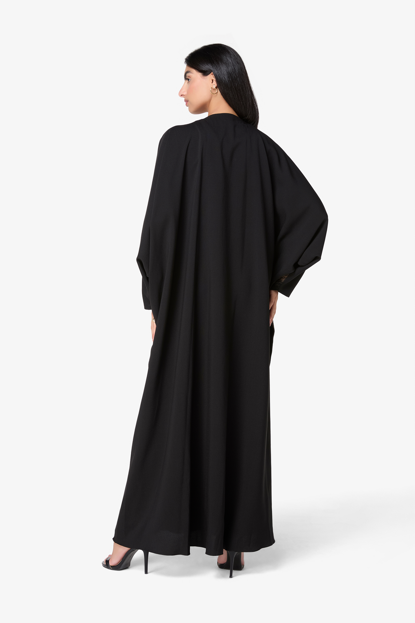 Black & Gold Sheer Embroidered Abaya