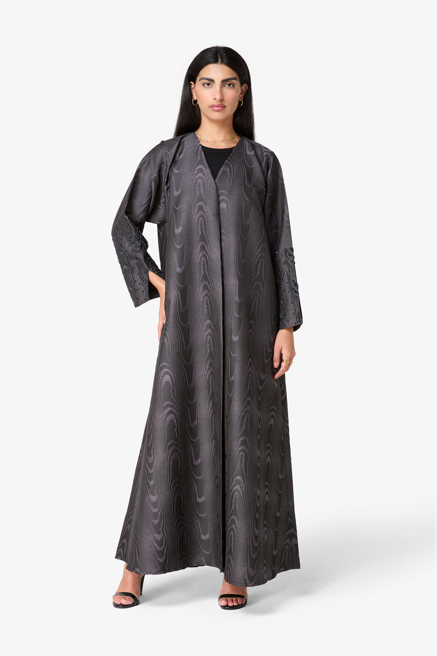 Black Abaya with Gold Embellishments
