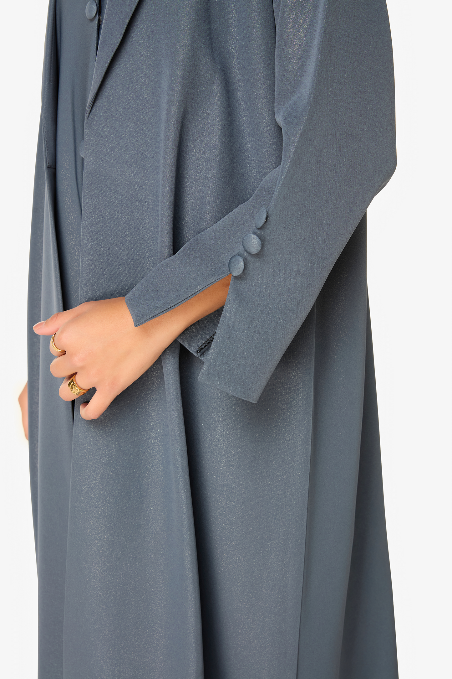 Grey Open Abaya Dress