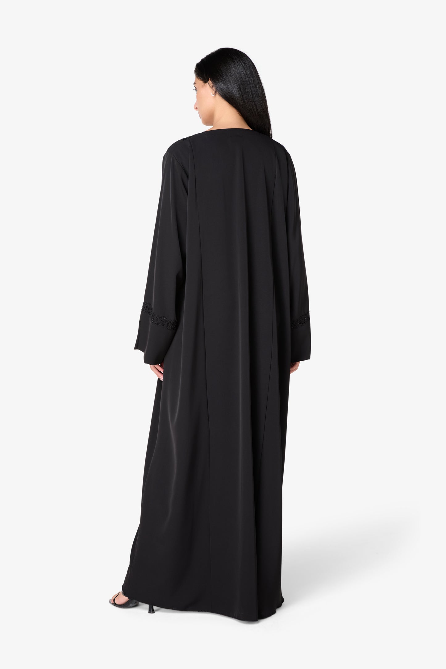 AMAALEEY | Refined Beaded Black Abaya