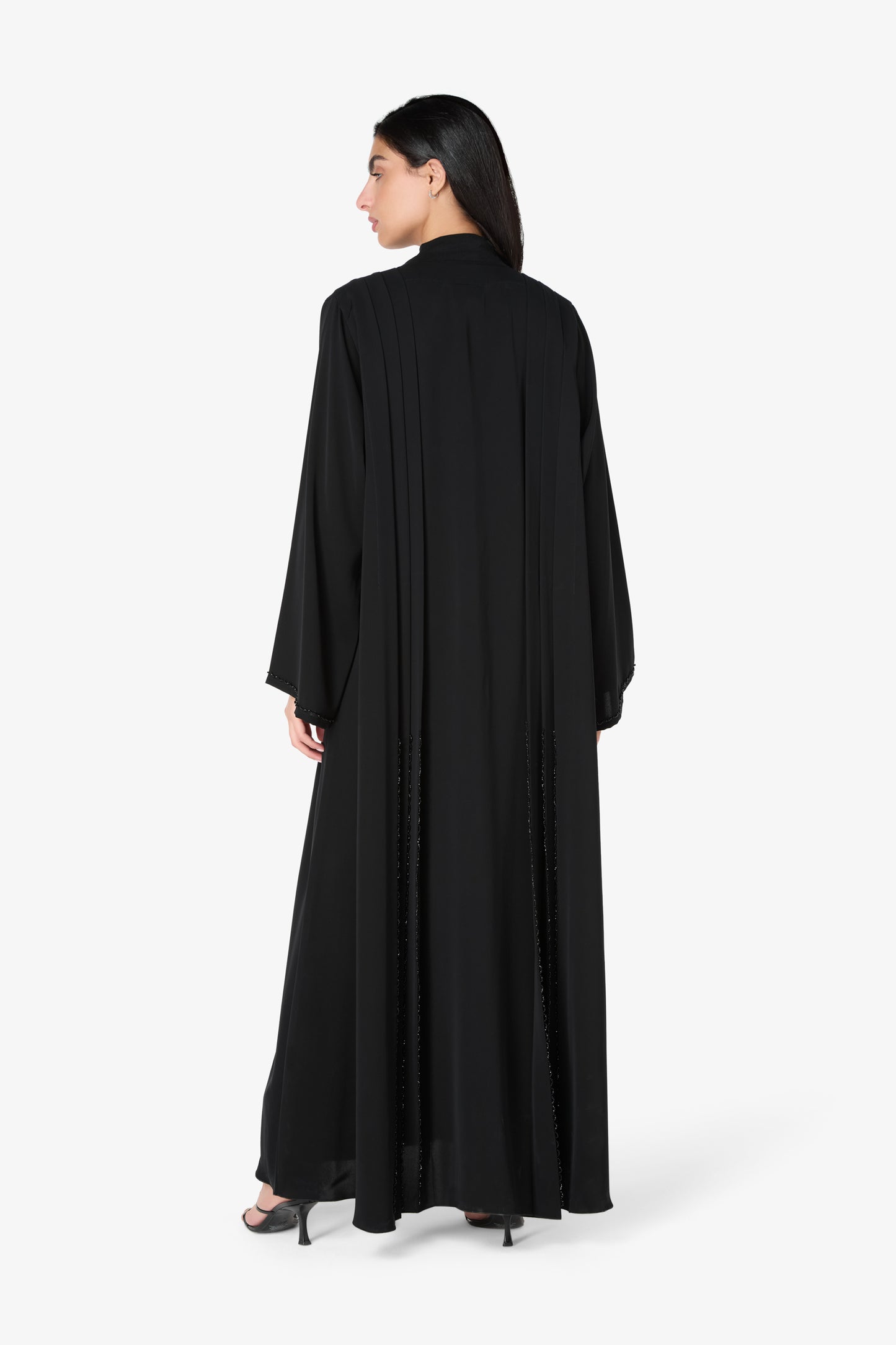 AMAALEEY | Classic Black Beaded Abaya