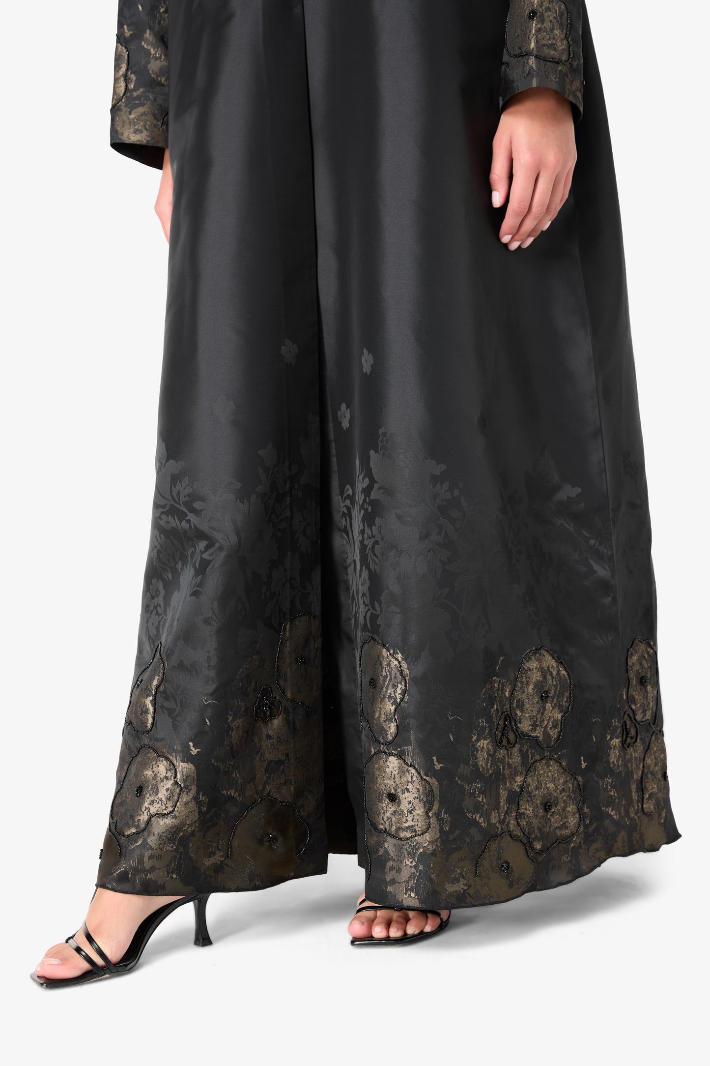 AMAALEEY | Gold Floral Design Abaya