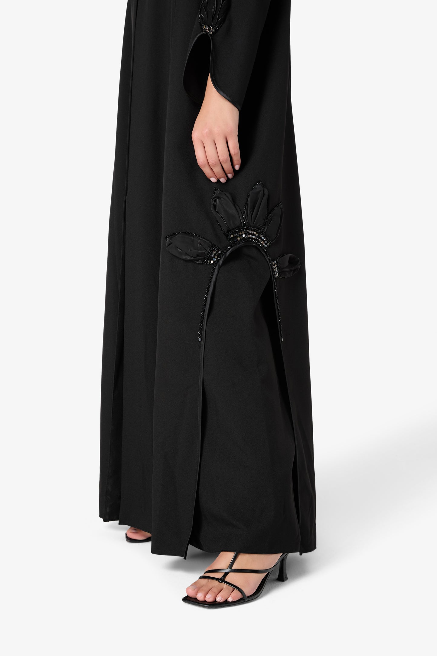 Moss Quartz Crystal-Embellished Abaya