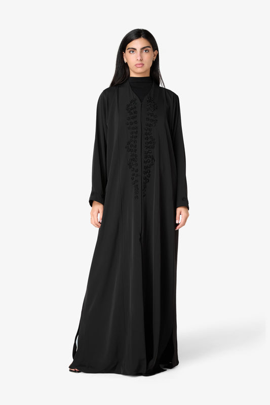 AMAALEEY | Elegant Embroidered Black Abaya