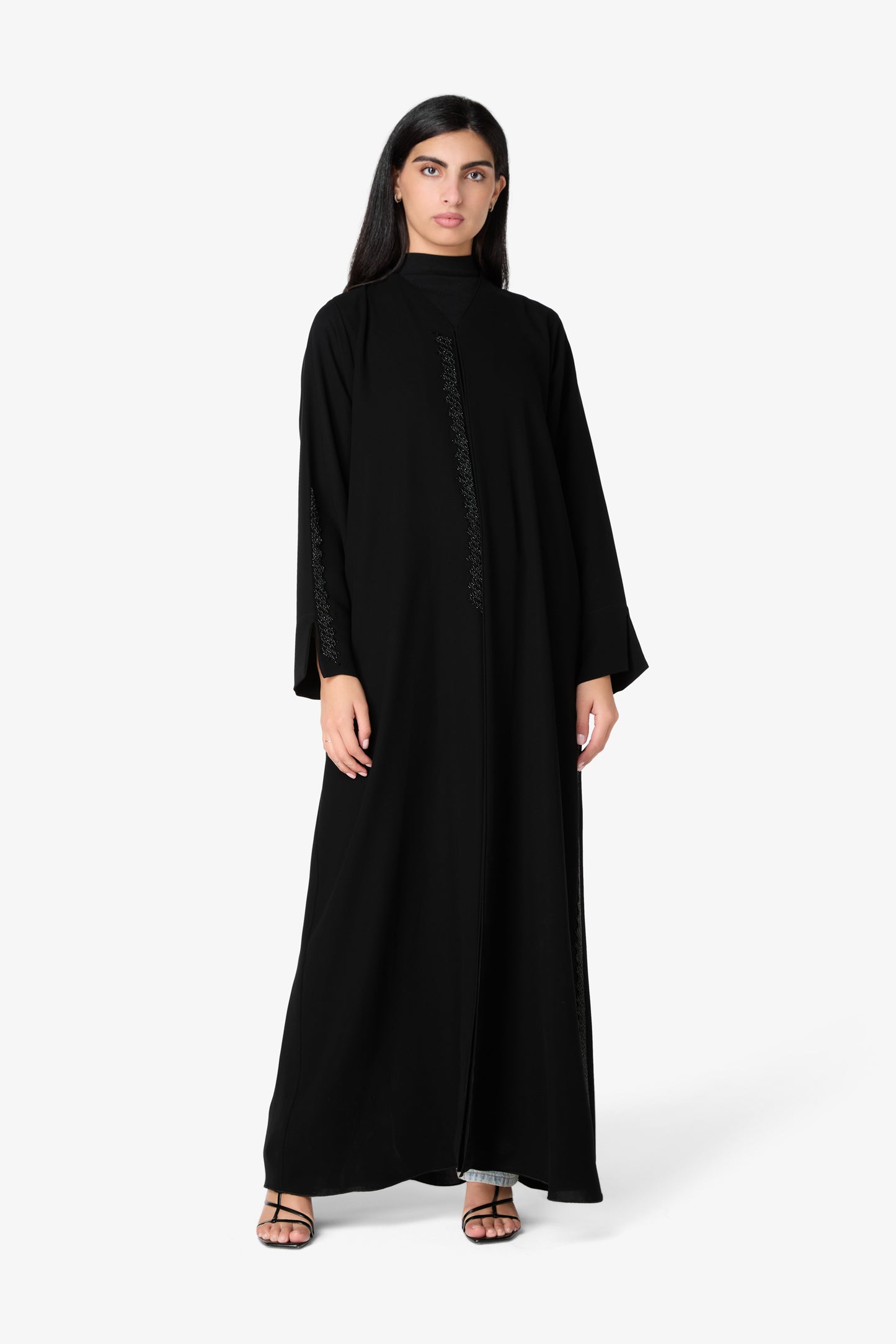 AMAALEEY | Classic Black Embellished Abaya