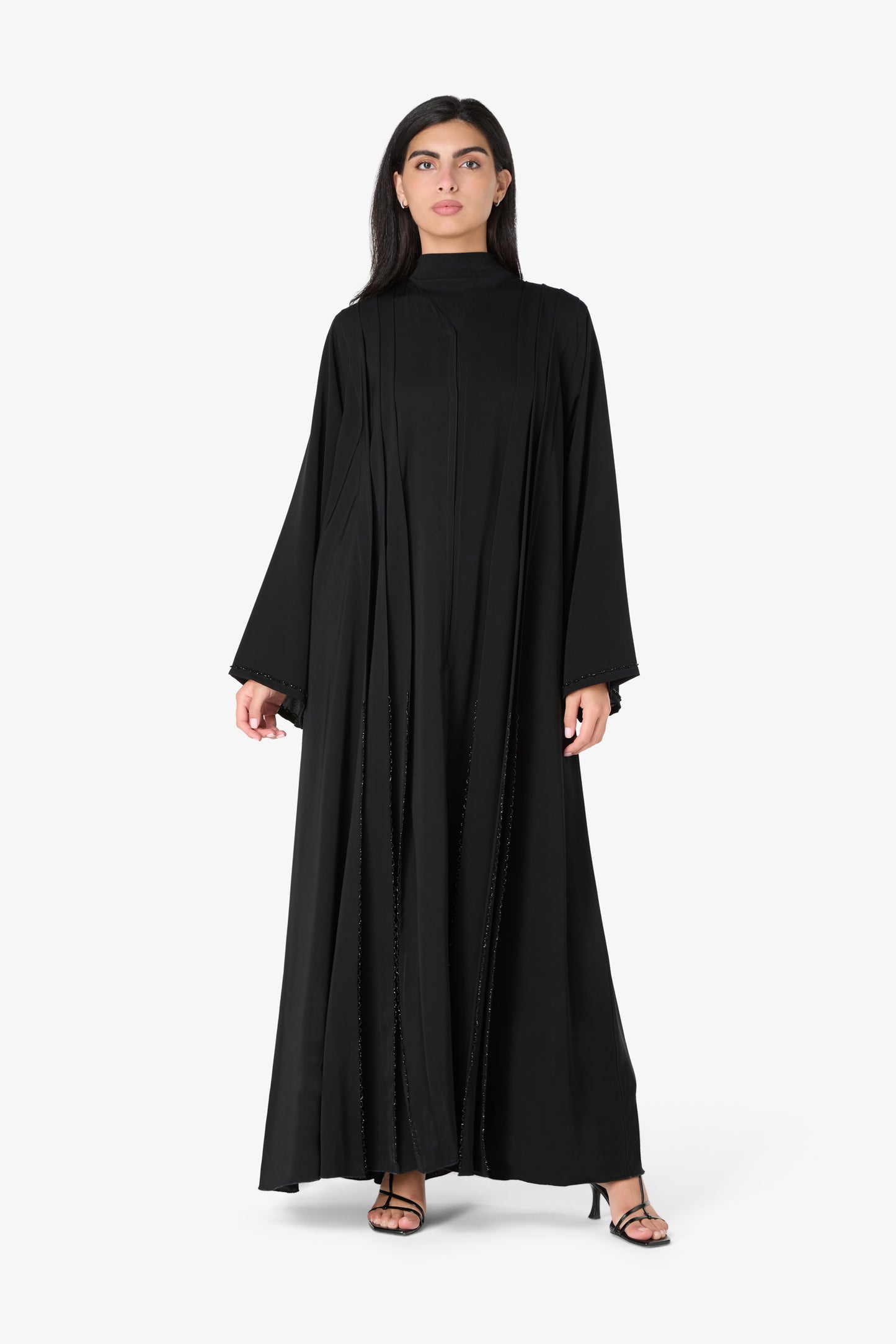 AMAALEEY | Classic Black Beaded Abaya