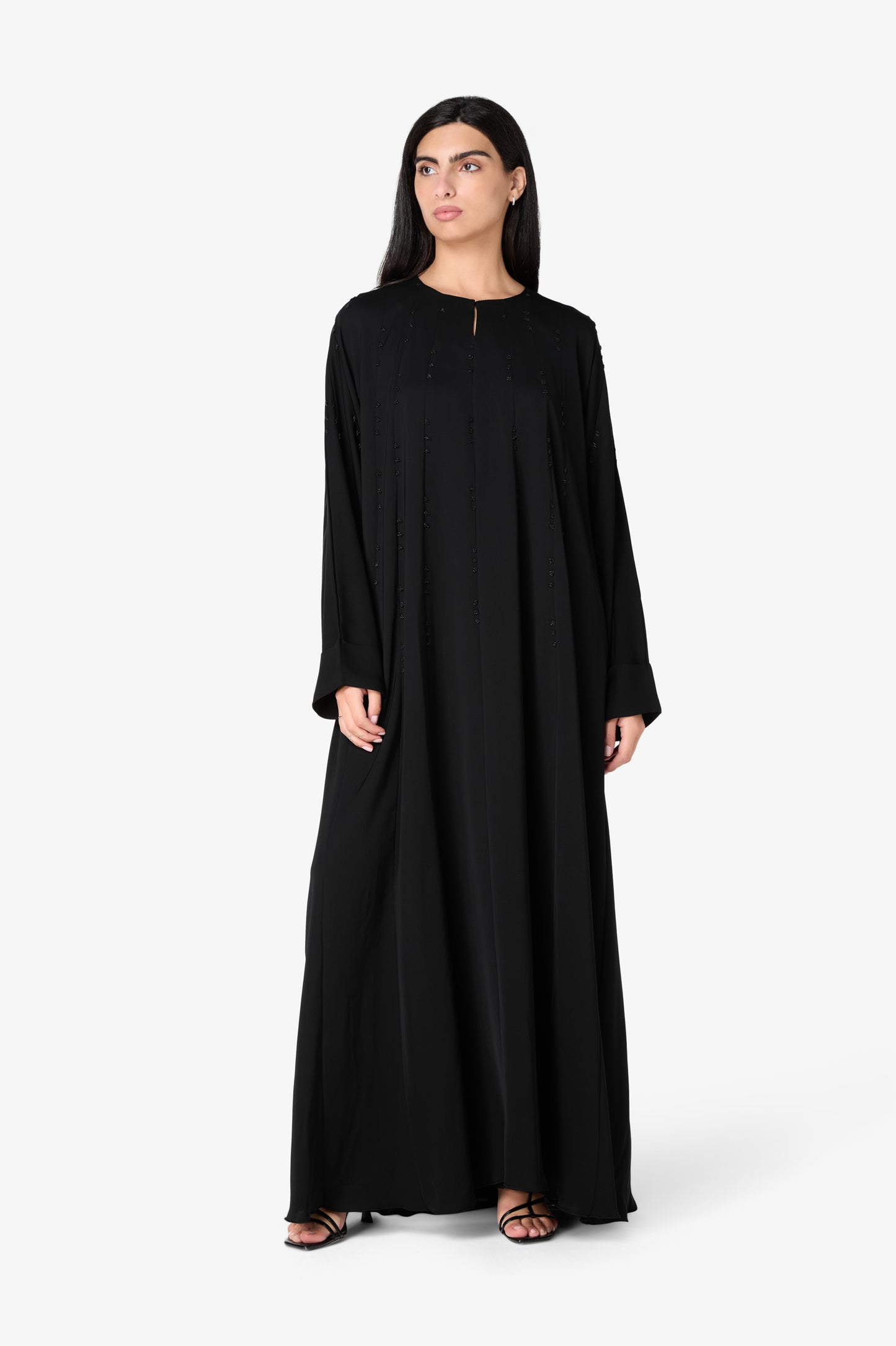 AMAALEEY | Minimal Sparkle Black Abaya