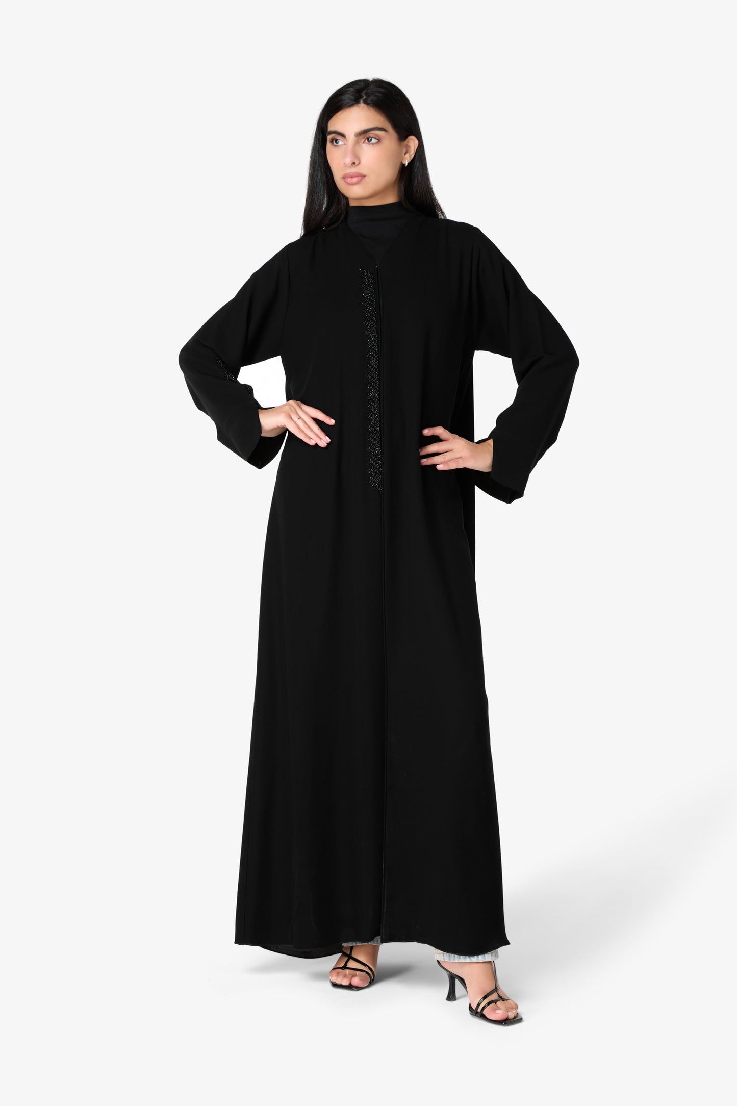 AMAALEEY | Classic Black Embellished Abaya