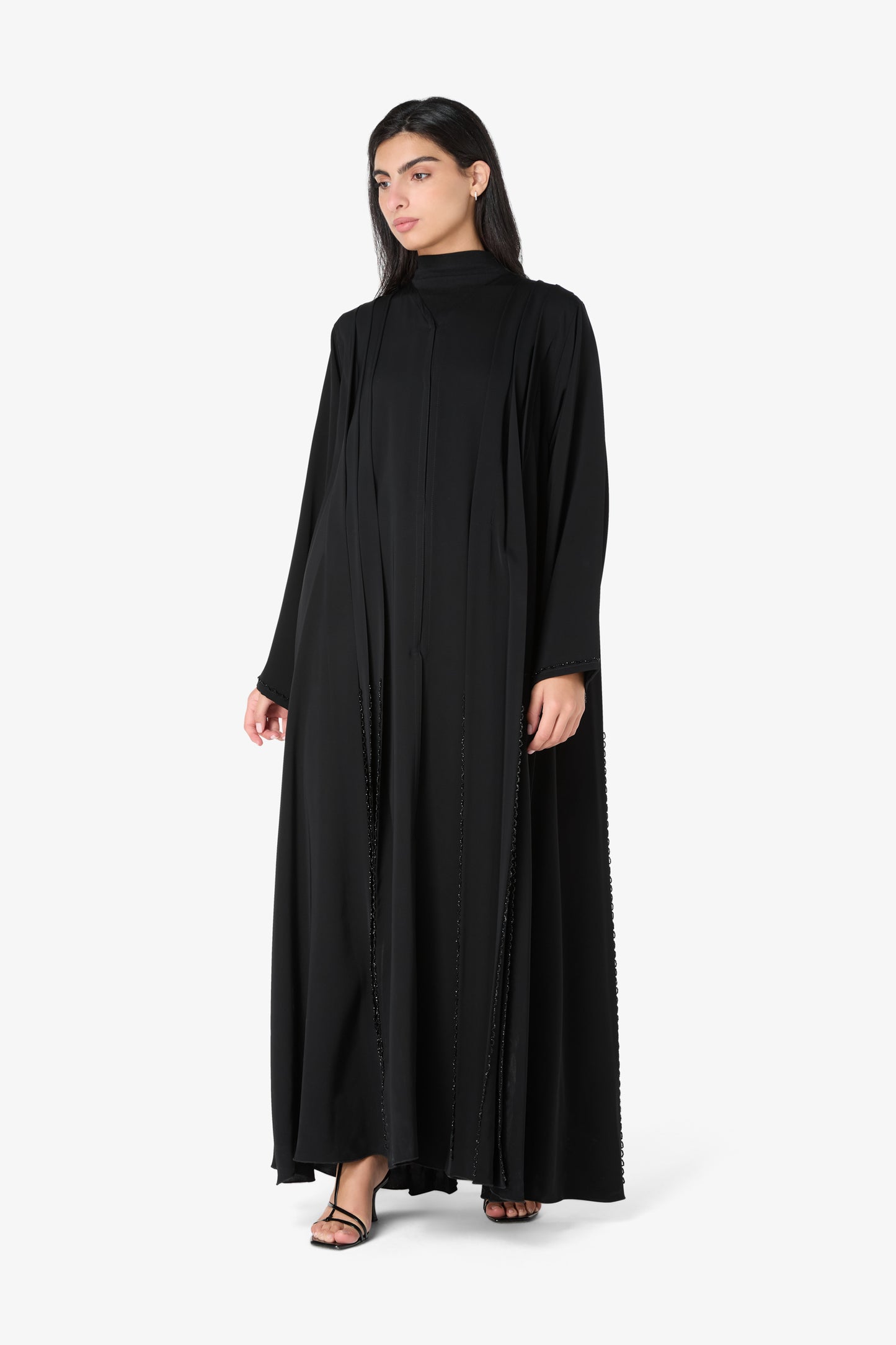 AMAALEEY | Classic Black Beaded Abaya