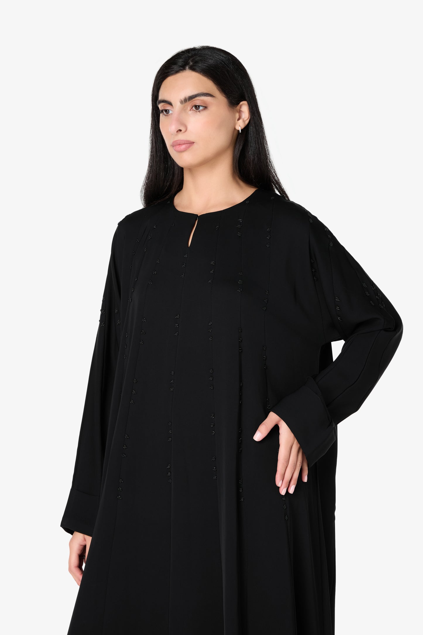 AMAALEEY | Minimal Sparkle Black Abaya