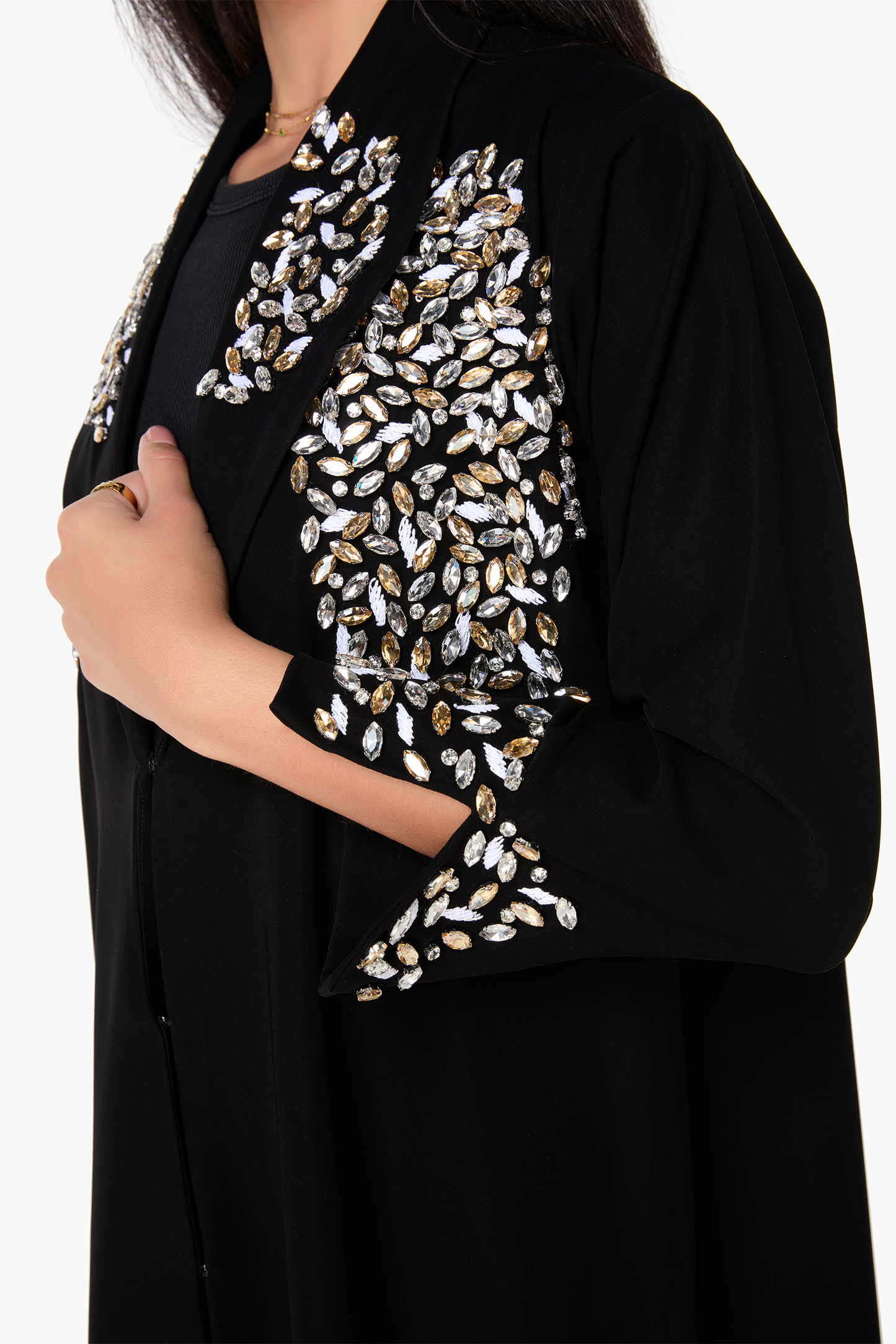 Sophisticated Black Embellished Abaya